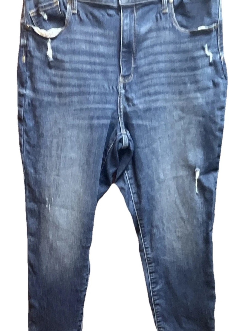 Simply Vera Vera Wang Women's Skinny Ankle Jeans Blue Medium Wash Distressed 16